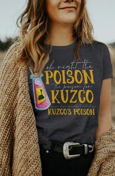 Emperors New Groove Shirt, Kuzco Disney, Fall Disney Outfits, Funny Disney Shirts, The Poison, Disney Etsy, Shirt Outfits, Emperors New Groove, New Groove