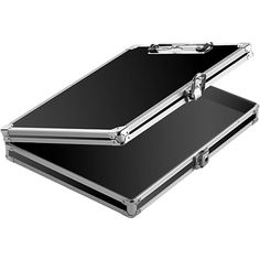 two black and silver cases sitting side by side