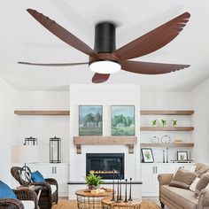 a living room filled with furniture and a fire place