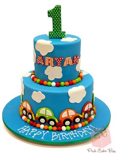 Aryan’s First Birthday Cake.  Happy Birthday Aryan! Rodjendanske Torte, Boys First Birthday Cake, Boys 1st Birthday Cake, Baby Boy Birthday Cake, Truck Cakes, Birthday Cake Pictures, Baking Inspiration, 1st Birthday Cakes