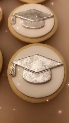 cookies decorated with graduation caps and tassels