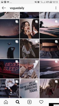 the instagram page is filled with photos and text