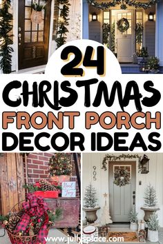 Christmas Front Porch Decor Ideas, christmas front porch decor, front porch christmas decor Christmas Light Front Porch, Outdoor Christmas Decor Inspiration, Lantern Garland, Christmas Porch Hanging Decor, Small Christmas Porch Ideas, Christmas Front Entrance Decor, Porch Pillars Christmas Decorations, Front Porch Steps Christmas Decor, Simple Outdoor Xmas Decor