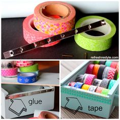 four different ways to make washi tape dispensers