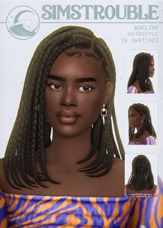 Sims 4 Cc Hair Braids, Protective Braids, Gorgeous Braids, Scrub Corpo