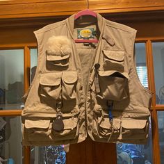 Cabelas Size Large New Without Tags Fishing Vest In Khaki Green , Comes With Assorted Fishing Items Including Fishing Lures. Fishing Vest, Khaki Green, Fishing Lures, Mens Jackets, Fishing, Jackets & Coats, Man Shop, Fish, Sewing