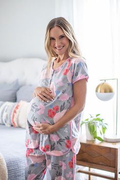 Please choose your pre pregnancy size in the drop down menu.From baby bump to nursing mom!This pretty Maternity / Nursing Pajama Set is designed to make you feel gorgeous, yet comfortable & stylish as your bump grows.Perfect for sleeping, relaxing or just lounging around the house. Don't forget to pack this set for Spring Maternity Nursing Friendly Sleepwear, Cotton Nursing-friendly Sleepwear For Maternity, Cotton Nursing Friendly Sleepwear For Maternity, Cotton Maternity Sleepwear Nursing Friendly, Summer Maternity Sleepwear, Nursing Friendly, Casual Maternity Nursing-friendly Sleepwear, Nursing Pajama Set, Maternity Nursing Pajamas, Nursing Pajamas