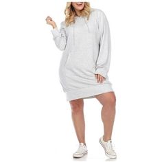 Manufacturer: White Mark Style Type: Sweatshirt Dress Collection: White Mark Sleeve Length: Long Sleeves Material: 75% Polyester/25% Rayon Fabric Type: Polyester Specialty: Hooded Sku: BH5935878 Size: 2X.  Color: Gray.  Gender: female.  Age Group: adult. Short Sweatshirt, Plus Size Hoodie, Hoodie Sweatshirt Dress, Hooded Sweatshirt Dress, Womens Hoodie, Dress Crafts, Plus Size Leggings, White Mark, Trend Fashion