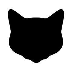 the silhouette of a cat's head on a white background