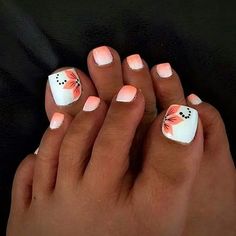 Toenail Designs Summer, Spring Pedicure, Pedicure Designs Toenails, Summer Pedicure, Pedicure Nail Designs, Pedicure Colors, Gel Toe Nails, Toe Nail Color, Pretty Toe Nails