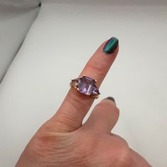 Vintage Jcm 10k Gold Amethyst Ring Size 5 In Excellent Condition 3.0 G .100 Oz Gold Amethyst Ring, 5 Rings, Jewelry Vintage, Amethyst Ring, 10k Gold, Womens Jewelry Rings, Purple Gold, Vintage Jewelry, Ring Size