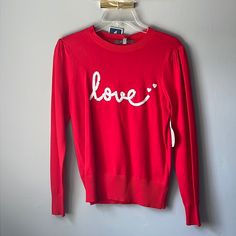 Never Worn Still Has Tag Casual Red Tops For Valentine's Day, Red Long Sleeve, Red Sweaters, Long Sleeve Tee, Scoop Neck, Long Sleeve Tees, Sweaters For Women, Long Sleeve, Red