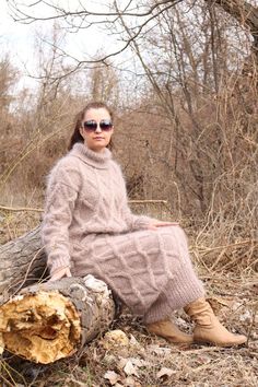 Hand Knit Mohair Dress TurtleneckHandmade Long Chunky Sweater | Etsy Cozy Long Sleeve Cable Knit Dress, Cozy Cable Knit Long Sleeve Dresses, Long Chunky Knit Sweater Dress, Cozy Long Knitted Dress, Winter Long Chunky Knit Dress, Long Chunky Knit Winter Dress, Hand-knitted Long Sleeve Dress For Fall, Hand Knitted Long Sleeve Dress For Fall, Mohair Dress