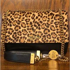 *Nwt-Guess-Iseline-Convertible Crossbody Bag-Leopard Print-Leather-Chainlink-$118: *Take A Walk On The Wild Sideyour Fave New Handbag Of The Season Is Here! Say Hello To Guess’ Leopard Iseline Crossbody Bag. Crafted With A Leopard Faux Calf-Hair Base & Smooth Leather Trim, This Handbag Features Antique Bronze Hardware, Guess Logo Detailing, A Three-Quarter Front Flap & Magnetic Snap Closure, A Crossbody Chain Strap, Internal Credit Card Organization & Zip Pockets. Perfect For Pairing With Your D Leopard Print Bag With Detachable Strap, Leopard Print Bags With Detachable Strap, Evening Shoulder Bag In Leopard Print With Detachable Strap, Leopard Print Crossbody Bag With Detachable Strap, Leopard Print Shoulder Bag With Detachable Strap For Evening, Evening Leopard Print Shoulder Bag With Detachable Strap, Evening Bags With Detachable Strap In Leopard Print, Evening Bags With Leopard Print And Detachable Strap, Leopard Print Bag With Chain Strap For Everyday Use