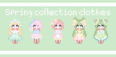 pixel art with the words spring collection clothes