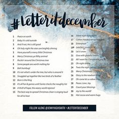 a poster with the words lettered december on it