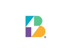 the letter b is made up of different colors and shapes, as well as letters that spell