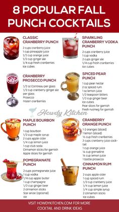 the 8 popular fall punch cocktails to drink this season, including apple cider and cranberry punch