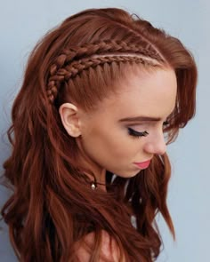 Simple Viking Hairstyles Women, Cute Braids For Short Hair, Redhead Hairstyles, Viking Braids, Viking Hair, Peinados Fáciles Para Cabello Corto, Penteado Cabelo Curto, Trending Hairstyles, Red Hair Color