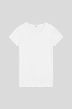 #color_white Solid Color Scoop Neck T-shirt With Minimal Stretch, Everyday Cotton T-shirt With Scoop Neck, Classic Scoop Neck Relaxed Fit T-shirt, Classic Stretch T-shirt For Everyday, Classic Everyday Stretch T-shirt, Cotton Short Sleeve Tops With Minimal Stretch, Minimalist Stretch Crew Neck T-shirt, Minimalist Stretch Short Sleeve T-shirt, Basic Stretch Organic Cotton T-shirt