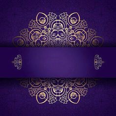 an elegant purple and gold wedding card