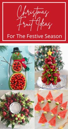 christmas fruit ideas for the festive season, including watermelon and strawberries