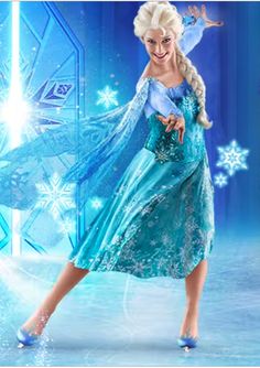 the frozen princess is dancing in her blue dress