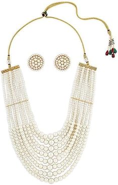 Elevate your style with the White Pearls Beaded Multistrand Statement Choker Necklace & Earring Set for Women. Featuring multiple strands of lustrous white pearls, this sophisticated set is perfect for weddings, parties, and special occasions. Crafted with high-quality materials, it combines elegance and comfort for a timeless look. Elegant White Pearl Necklace For Festive Occasions, Elegant White Jewelry Sets For Festive Occasions, Festive White Pearl Jewelry Sets, Pearl Jewelry Sets With Pearl Chain, White Pearl Chain Jewelry Sets For Festive Occasions, White Round Pearl Chain Jewelry Set, White Pearl Chain Jewelry Set, White Pearl Jewelry Sets With Pearl Chain, White Adjustable Jewelry Sets For Formal Occasions