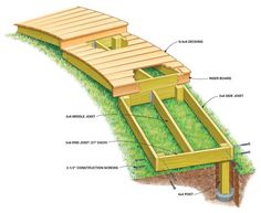 an image of a wooden structure with instructions on how to build the structure for it