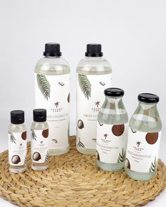 Coconut Oil Bottle, Olive Oil Packaging, Brand Identity Package, Water Packaging, Pamphlet Design