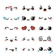 cartoon eyes with different expressions and shapes on white background stock photo - 549782