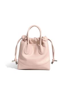 Perfectly Crafted Leather Mini Tote for Every Occasion Introducing our 2024 Leather Mini Tote Bag, crafted from premium calfskin in a soft pink hue. This stylish bag features sturdy top handles and an adjustable shoulder strap, offering versatile carrying options. The unique drawstring design enhances security while adding a playful touch. Perfect for daily commutes and casual outings. Style #: WWAJ804 Pink Crossbody Bucket Bag With Top Carry Handle, Modern Blush Bag With Removable Pouch, Pink Bucket Bag With Top Carry Handle, Pink Leather Rectangular Bucket Bag, Pink Rectangular Leather Bucket Bag, Blush Bag With Removable Pouch For Everyday, Blush Leather Shoulder Bag With Top Carry Handle, Rectangular Pink Leather Bucket Bag, Versatile Pink Bag With Detachable Handle