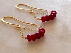 Ruby Earrings Custom Order for Lisa Anting Manik, Wire Creations, Beaded Chandelier Earrings, Chapel Hill Nc, Funny Dachshund, Spoon Jewelry, Handmade Fashion Jewelry, Silver Spoon, Earrings Inspiration