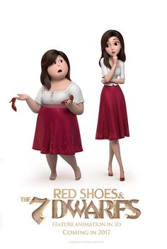 the red shoes and the 7 dwarfs movie poster with two women dressed in red skirts