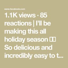 the text reads 1 11k views 85 reactions i'll be making this all holiday season