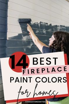 Considering painting your fireplace? Here are the best Fireplace Paint Colors in real homes to inspire your project! Best Fireplace Colors, Fireplace Brick Makeover Paint, Painted Concrete Fireplace, Living Room Designs With Fireplace Color Schemes, Green Painted Fireplace Brick, Painted Gray Fireplace, Painted Fireplace Color Ideas, Brick Fireplace Paint Colors, Mantel Paint Color Ideas