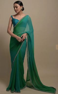 Saree Closet, Plain Sari, Plain Chiffon Saree, Chiffon Saree Party Wear, Draping Saree, Saree Inspiration, Hijab Styling, Saree Drapes, डिजाइनर कपड़े