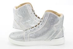 Featuring a striking rhinestone embedded upper accented by a savvy high-top design and wide laces to create instant street appeal for casual or formal outfits. Street Appeal, Rubber Soul, Rhinestone Fashion, Metallic Heels, Formal Outfits, Silver Rhinestone, Top Design, Formal Outfit, Wedge Sneaker