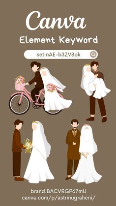 an image of a wedding couple on a bike with the words canna element keyword