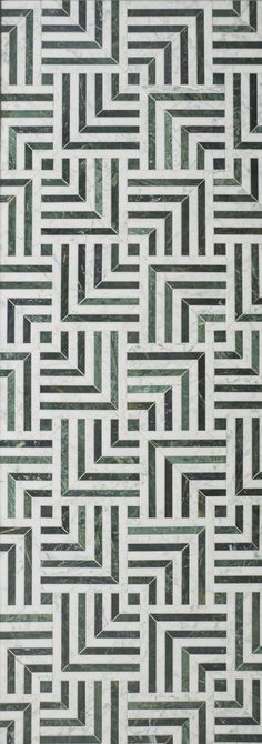 an abstract pattern made up of squares and rectangles in grey, green and white