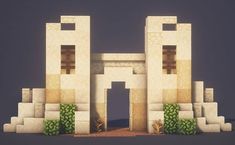 the entrance to an ancient building made out of blocks