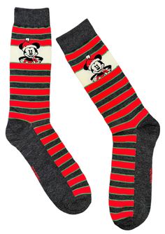 DISNEY’S Men's MICKEY MOUSE CHRISTMAS Crew Socks SHOE SIZE 6-12.5, SOCK SIZE 10-13 SANTA MICKEY MOUSE 98% Polyester, 2% Spandex High Point Design Brand Disney Christmas Socks, Santa Mickey, Point Design, Mouse Christmas, Mickey Mouse Christmas, Disney Men, Disney S, Novelty Socks, Christmas Socks