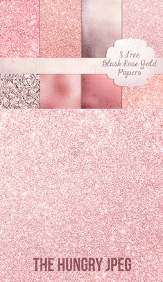 the hungry pec pink glitter paper pack is shown in four different colors and sizes