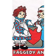 ragged and raggedy kitchen towel with an image of ragged and raggedy