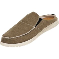 Norty Men's Slip On Indoor Outdoor Clog, Casual kick-on / kick-off style and a weathered canvas upper for both indoor and outdoor activities, Elastic gusset for the perfect fit. Heel cup back helps to provide more stability, Durable indoor outdoor sole, Man made materials, Made in China, #42085 Size: 12.  Color: Beige.  Gender: male.  Age Group: adult. Canvas Loafers, Mens Canvas Shoes, Deck Shoes, Mens Slides, Casual Loafers, Slipper Shoes, Mens Slippers, Leather Loafers, Canvas Shoes