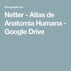 the words netter atlas de anatomia humana google drive on a blue background