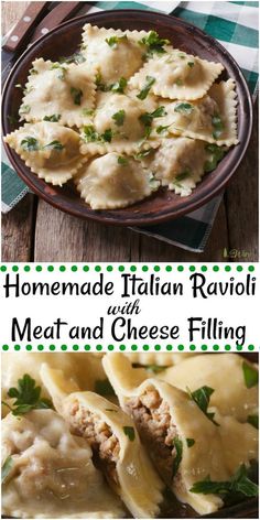 homemade italian ravioli with meat and cheese filling is an easy dinner recipe that's ready in under 30 minutes