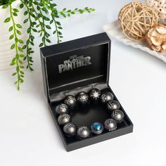 Marvel Black Panther Kimoyo Bead Bracelet, Blue | Free Shipping Black Panther Halloween Costume, Blue Bead Bracelet, Marvel Jewelry, Marvel Black Panther, Marvel Merchandise, Movie Black, Blue Beaded Bracelets, Evil Clowns, Blockbuster Movies