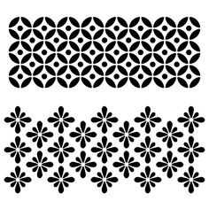 two black and white patterns with circles on them