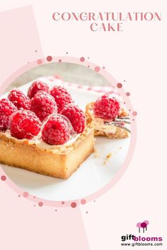 raspberry cake on a plate with a fork